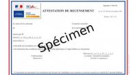 Attestation de recensement